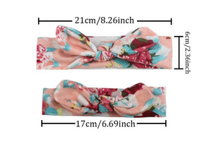 Mother & Baby Headband for Girl Bow Hairband Floral Elastic Hair Bands Parent-Child Turban Hair Accessories Bow For Mother and daughter