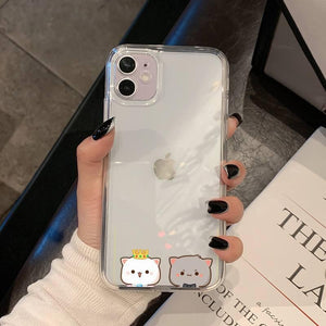 Cat Phone Case For Iphone 11 12 13 Mini Pro Xs Max 8 7 6 6s Plus X 5s Se 2020 Xr Case Polycarbonate Printed Colorful Design Silicone Phone Case