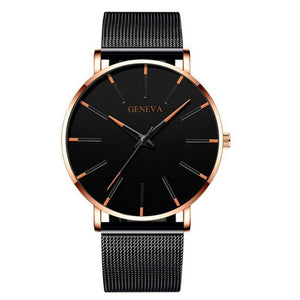 Minimalist Men's Fashion Ultra Thin Watch Simple Men Business Stainless Steel Mesh Belt Quartz Watch Relogio Masculino