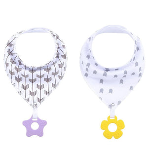 100% Organic Cotton Super Absorbent And Soft Unisex Baby Bandana Drool Bibs And Teething Toys For Newborn