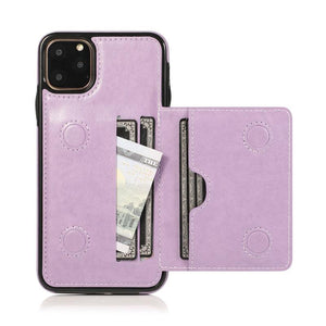 Leather Wallet Case For iPhone 11 Pro Max XS Max XR X 8 7 6S 6Plus 5 5S With Stand Card Pocket Case Cover Shockproof Texture PU Leather  Wallet Cover