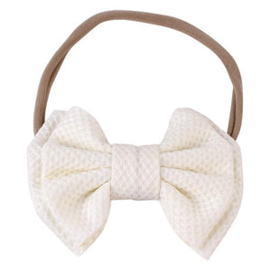 Luxury Cute Baby Girl Headband Ribbon Elastic Rope Big Bow Hair Band Candy Color Pony Tail Ties Ropes For Girls