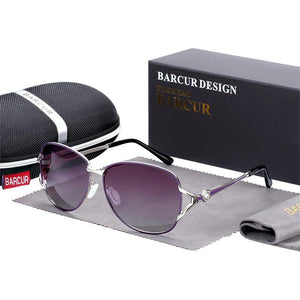 Elegant Women Gradient Luxury Polarized Sunglasses Luxury Round Eyewear With Metal High Quality Frame  lunette de soile
