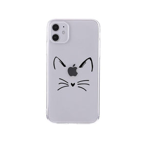 Cute Cartoons Black Cat Transparent Phone Cover For Iphone 14 14promax 14plus 13promax 13 12 11 Shockproof Clear Phone Case Adorable Soft Girls Print Cat Design Clear Cute Flexible Silicone Phone Case