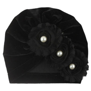 Handmade Baby Accessories Newborn Kids Baby Boy Girl Indian Turban Twist Knot Beanie Hat Pearl Flower Style