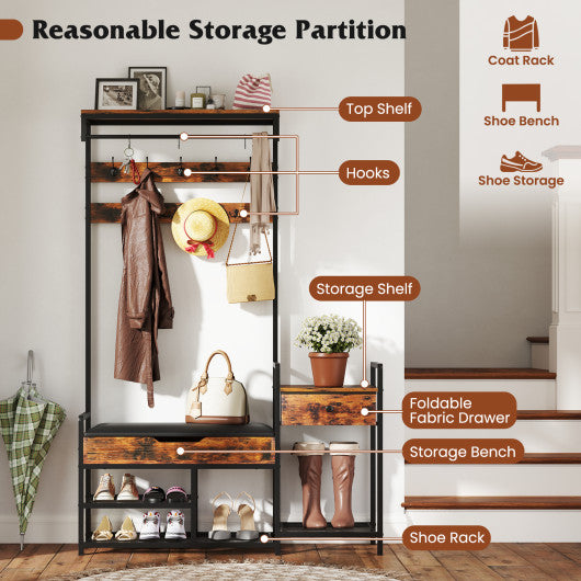 3 Pieces Outdoor Picnic Table and Benches Set for 6 People