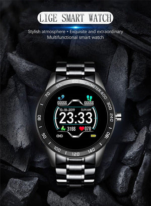 Smart Watch For Men With  LED Screen and  Heart Rate Monitor Blood Pressure Fitness tracker Sport waterproof Smartwatch