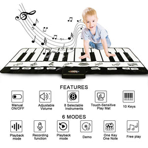Electronic Musical Piano Mat Keyboard Baby Crawling Touch Play Game Carpet Mat Educational Musical Instrument Toy For Kids