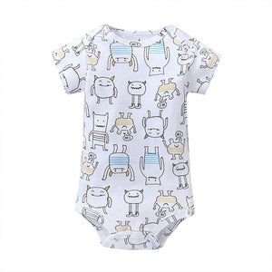5PCS/SET Baby Bodysuit Newborn Clothes Short Sleeve Cotton Unisex Body Clothing Pajams for Kids