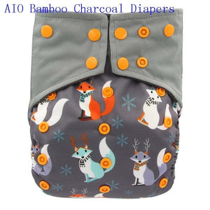 Newborn Cloth Diaper Sewed in Charcoal Bamboo Insert and Suede Pocket Diapers Waterproof Baby Nappies Design for Baby