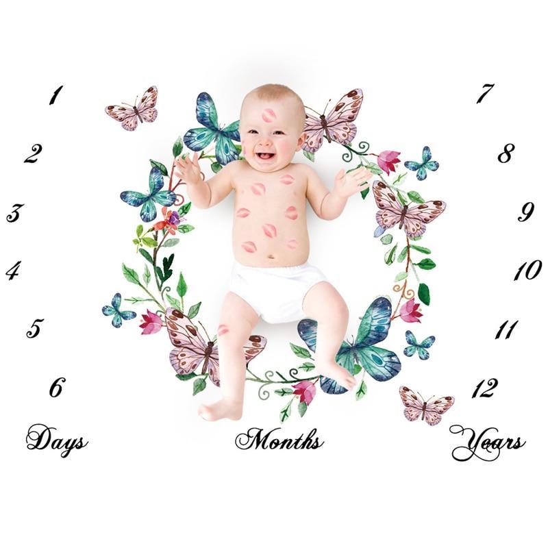 Cartoon Pattern  Baby Photo Props Background Blankets Play Mats Backdrop Cloth Calendar Photo Accessories Blanket For Baby
