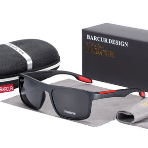 BARCURTR90 Ultralight Polarized Sunglasses for Men Vintage Square Eyewear with UV400 Protection for Summer