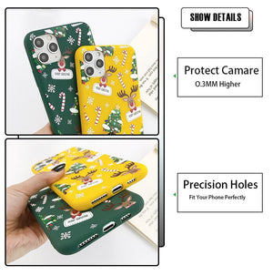 Christmas Beautiful Santa Phone Case For iPhone 13 14 12 11 Pro Max Mini 14Plus Soft Silicone Cover Christmas Silicone Mobile Phone Case Protective Case Comfortable Case for iPhone