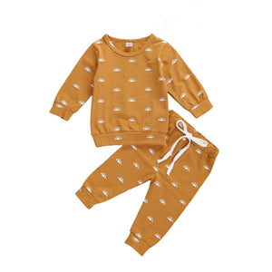 Newborn Boy Long Sleeve Bear Infant Hoodie Pant Tracksuit Set Pajamas For Kids In Bear Deisgn