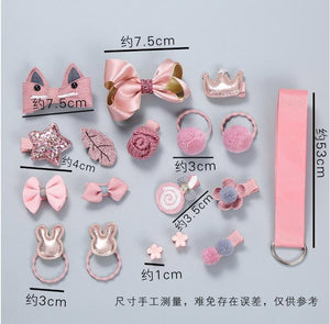 Luxury ModernBaby Girl Headband Set 18Pcs for Children's Turban Darling Bows Kids Headwear Elastic Hair Bands Clips Hairpins Sets