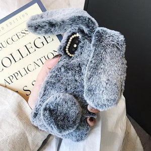 Comfortable Bunny Funny Women Phone Cover For iPhone 12 mini 11 Pro Max Hairy Cute Rabbit Animal Case For iPhone XS MAX XR Soft Lightweight Phone Cover Girl Gifts