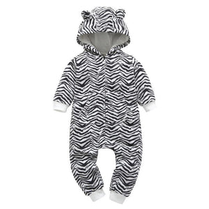 Modern High Quality Newborn Infant Baby Clothes Fleece Jumpsuit Boys Romper Hooded Jumpsuit Bear For Kids