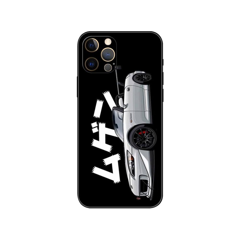 Black Phone Case Mask  for iphone 5 5s se 2020 6 6s 7 8 plus x 10 XR XS 11 12 mini pro MAX Back Cover Sports Car Transparent Phone Case Silicone Back Cover For iPhone