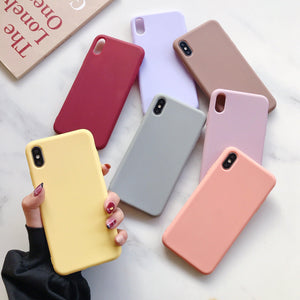 Ultra Thin Slim Fit Soft Grip Anti-Scratch Protective Cover Thicker Candy Phone Case for iPhone Soft Silicon Back Phone Cover for iPhone 12 13 Pro Max iphone Case