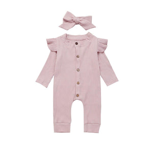 Baby Girl Boy Cotton Clothes Knitted Romper Jumpsuit With Bow In Classic Style For Girls Baby