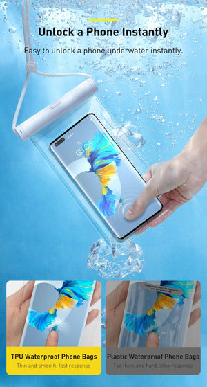 Waterproof Phone Case for iPhone 13 12 Pro Max Swim Water Proof Phone Bag Universal Protection Cover Waterproof Mobile Phone Case Underwater Mobile Phone Case