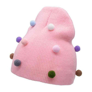 Modern Trend Big Bows Knitted Baby Girl Hat Cap Warm Kids baby winter Hat For Girls