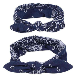 Luxury Modern Bow For Mother and Baby Headband Turban Rabbit Ears Elastic Hair Bands Retro Print Parent-Child Hair Accessories