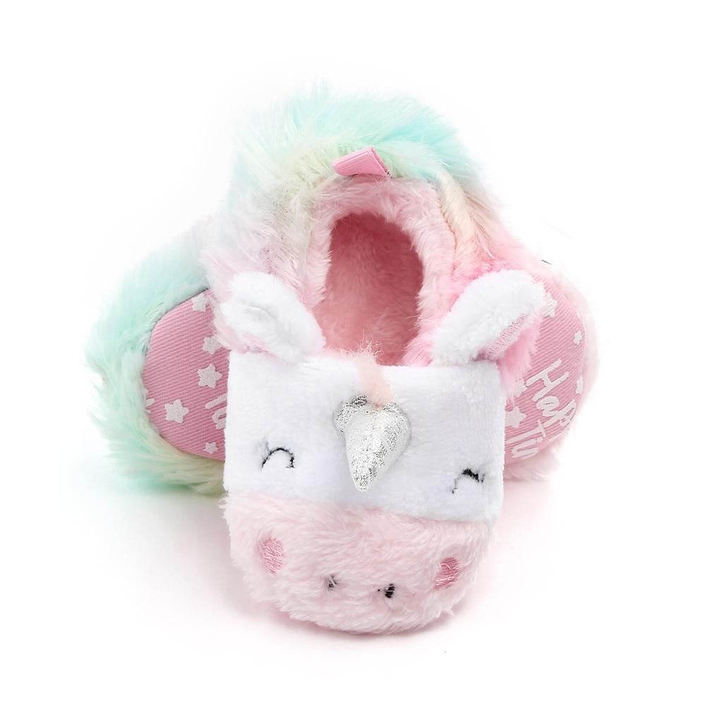 Princess Newborn Baby Crawling Shoes Girl Slippers Pre Walker Trainers Fur Winter Soft Shoes