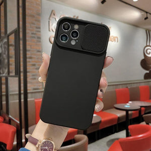 Sliding Lens Protective Silicone Case For iPhone 11 Pro Max Mini 12 Pro 13 Push Cover iphone Slide Camera Cover Case with Camera Lens Protector Cover Silicone Bumper Slim Phone Cover Compatible with iPhone