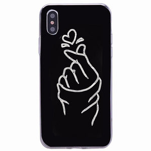 Cute Hearts Pattern Slim Thin Soft Shockproof Silicone Protective Case Case For Iphone 11 Case Cover Silicone Soft Cover For Iphone 5 5s Se 2020 6s 7 8 Plus Xs 11 Pro Max X Xr