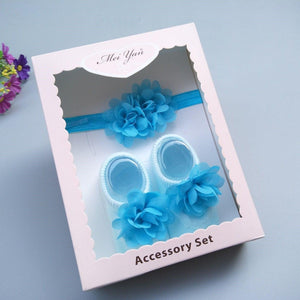 Baby Newborn Solid Color Lace Baby Bowknot Socks & Princess Cute Baby Socks Hair Band Set FOr Girls Baby In Modern Design