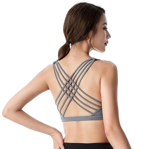 Supportive Yoga Bra Wirefree Padded Crisscross Straps
