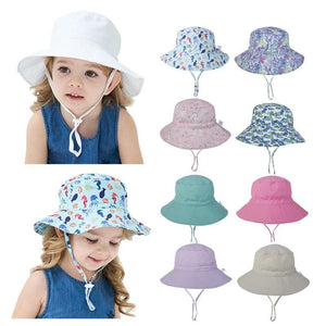 Modern Baby Hat for Girls & Boys Kids Bucket Hat Travel Beach Hat Baby Cap Sun Hats with Windproof Rope