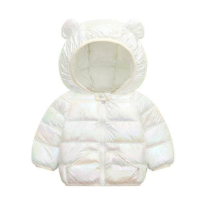 Shiny Toddler Baby Warm Hooded Coat Winter Outerwear Infant Clothes Cute Jacket Baby Clothes For Girls