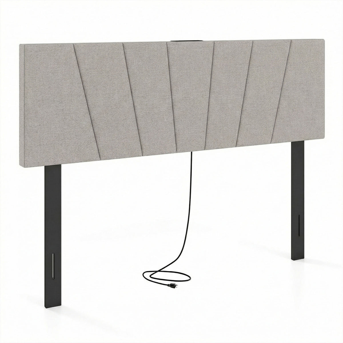 Headboard for Queen and Full Size Bed Geometric Upholstered Head Board-Gray