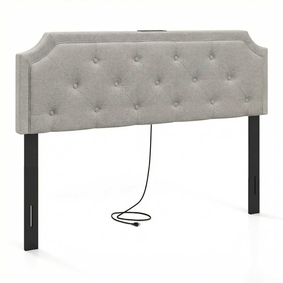 Headboard for Queen and Full Size Bed Tufted Upholstered Head Board-Gray