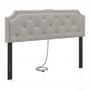 Headboard for Queen and Full Size Bed Tufted Upholstered Head Board-Gray