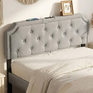 Headboard for Queen and Full Size Bed Tufted Upholstered Head Board-Gray