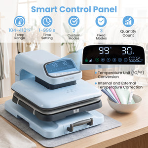 Heat Press Machine with Auto Release for T Shirts-Blue