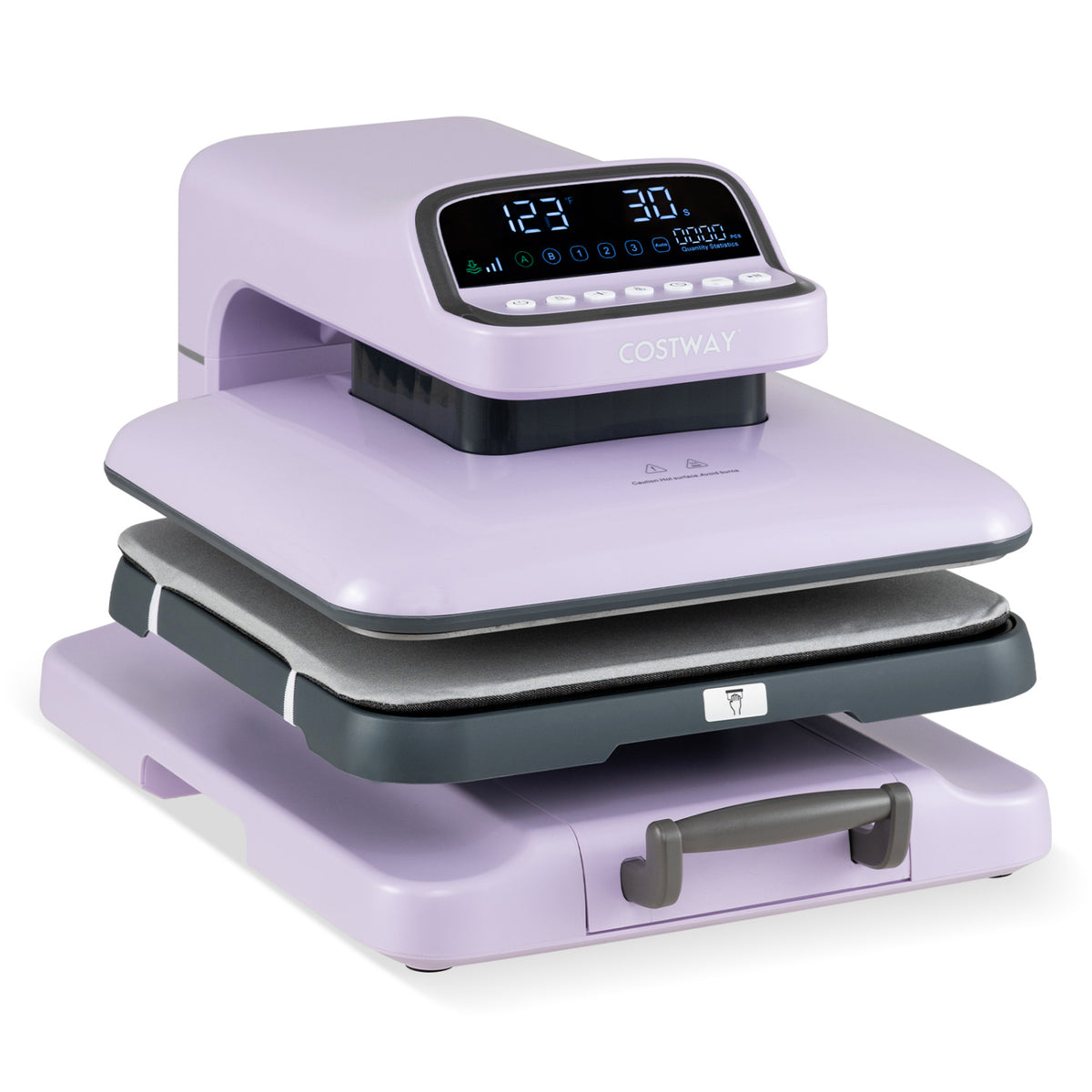 Heat Press Machine with Auto Release for T Shirts-Purple