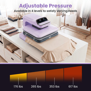Heat Press Machine with Auto Release for T Shirts-Purple