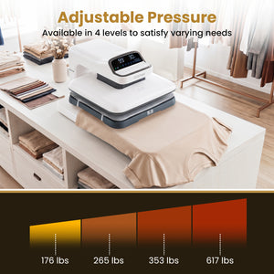 Heat Press Machine with Auto Release for T Shirts-White