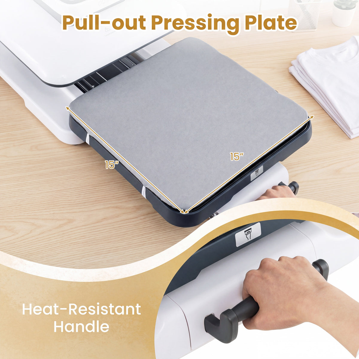 Heat Press Machine with Auto Release for T Shirts-White