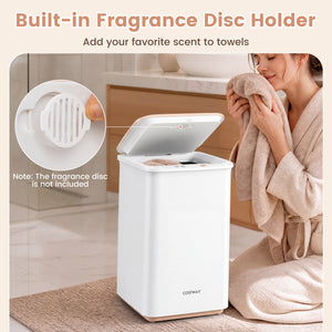 Heated Towel Warmer with 4 Heat Timer and Auto Shut Off for Oversized Towels-White