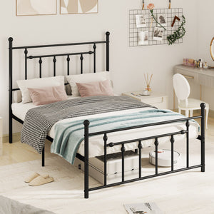 Full/Queen/Twin Size Heavy-duty Metal Bed Frame with Headboard-Full Size