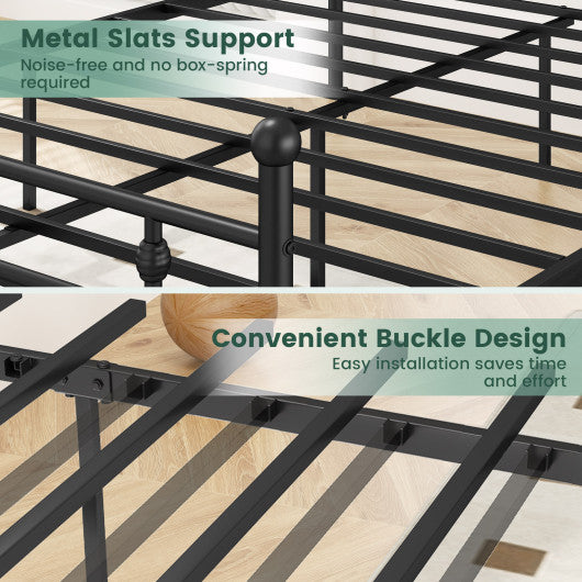 Full/Queen/Twin Size Heavy-duty Metal Bed Frame with Headboard-Queen Size