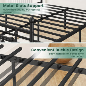 Full/Queen/Twin Size Heavy-duty Metal Bed Frame with Headboard-Full Size