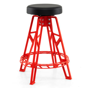 Heavy-Duty Aluminum Garage Bar Chair with 360 ° Swiveling Seat-Red