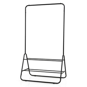 Heavy Duty Clothes Rack with Hanging Rod and Storage Shelves-Black