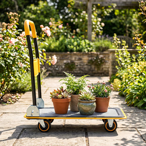 Heavy Duty Foldable Push Cart Dolly with 560 lbs Weight Capacity-Yellow